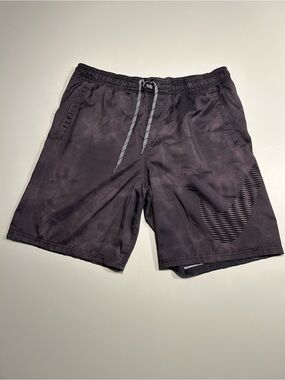 Nike Dri-FIT Purple Grid Pattern Athletic Training Workout Running Shorts